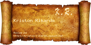 Kriston Rikarda névjegykártya